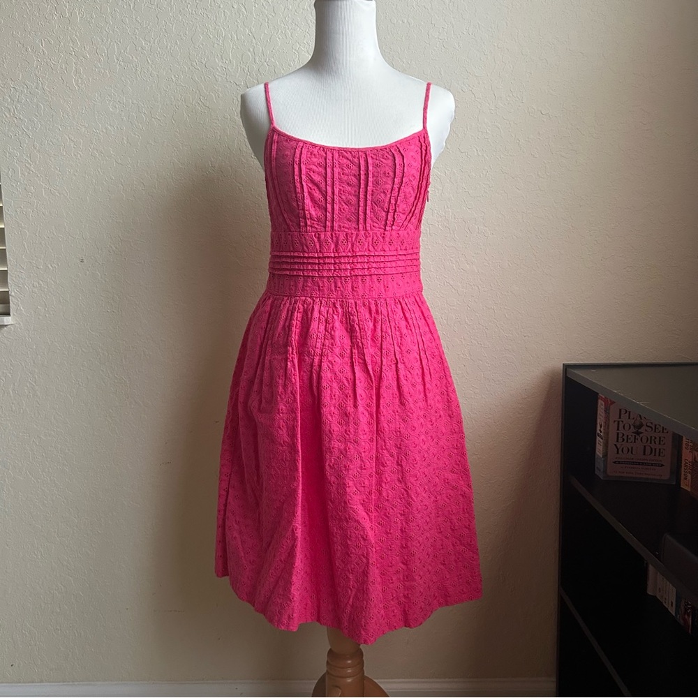 Ann Taylor - Pink Eyelet Lace Sleeveless Dress